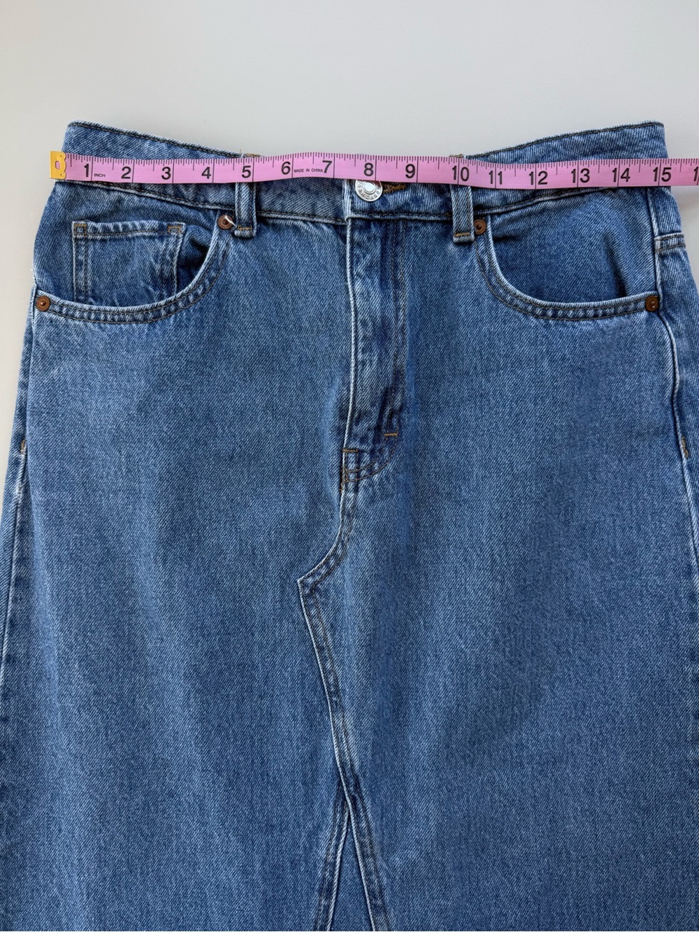 Mango Blue Denim Maxi Skirt Size M - Picture 9 of 13